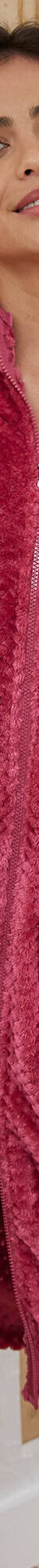 Robe de chambre zippée maille polaire texturée (framboise) Robe de chambre zippée maille polaire texturée (framboise)